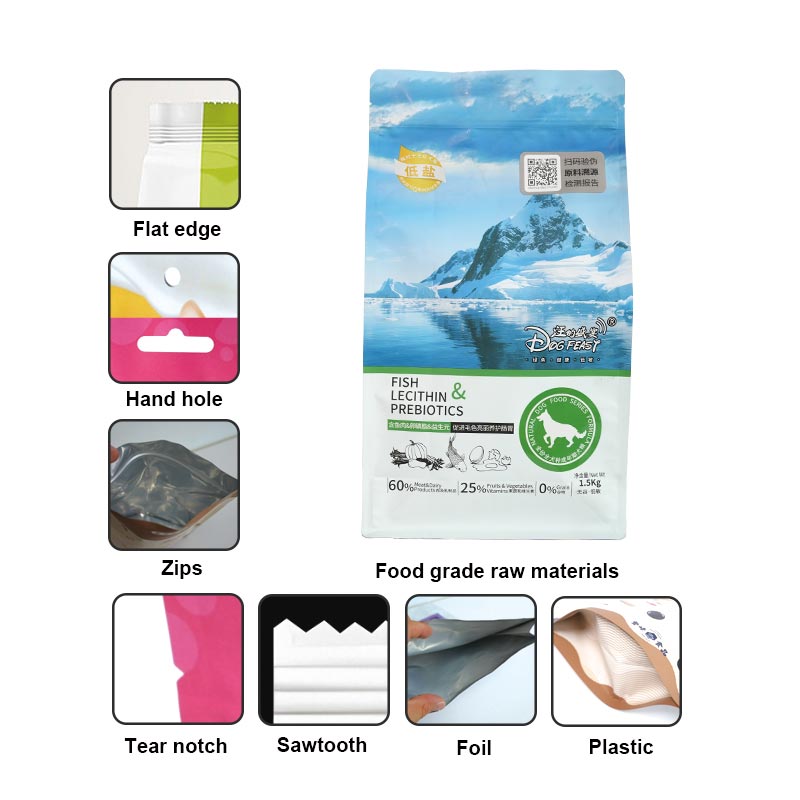 Eco-friendly kraft paper dried fruit and nut packaging bags